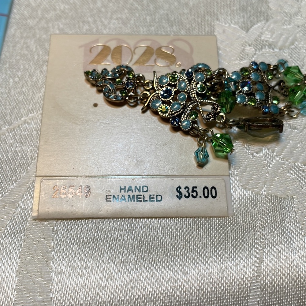 2028 Bollywood Enamel & Crystal Earrings - Picture 3 of 5